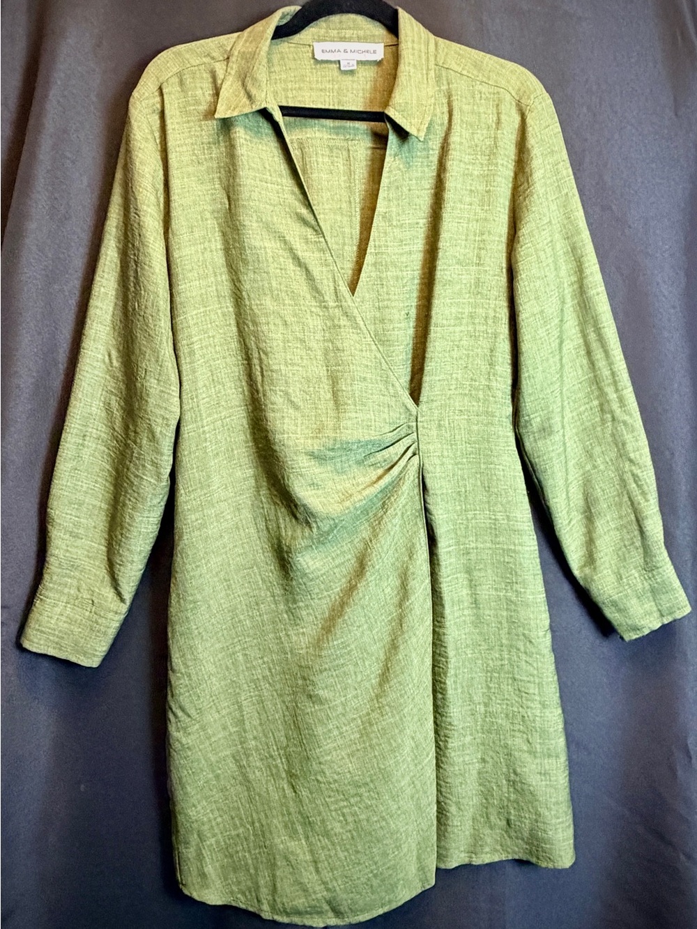 Emma & Michele Light Green Wrap-Style Tunic